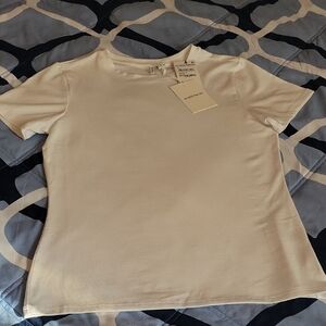 NWT Nordstrom Cream Short Sleeve Tee Size S